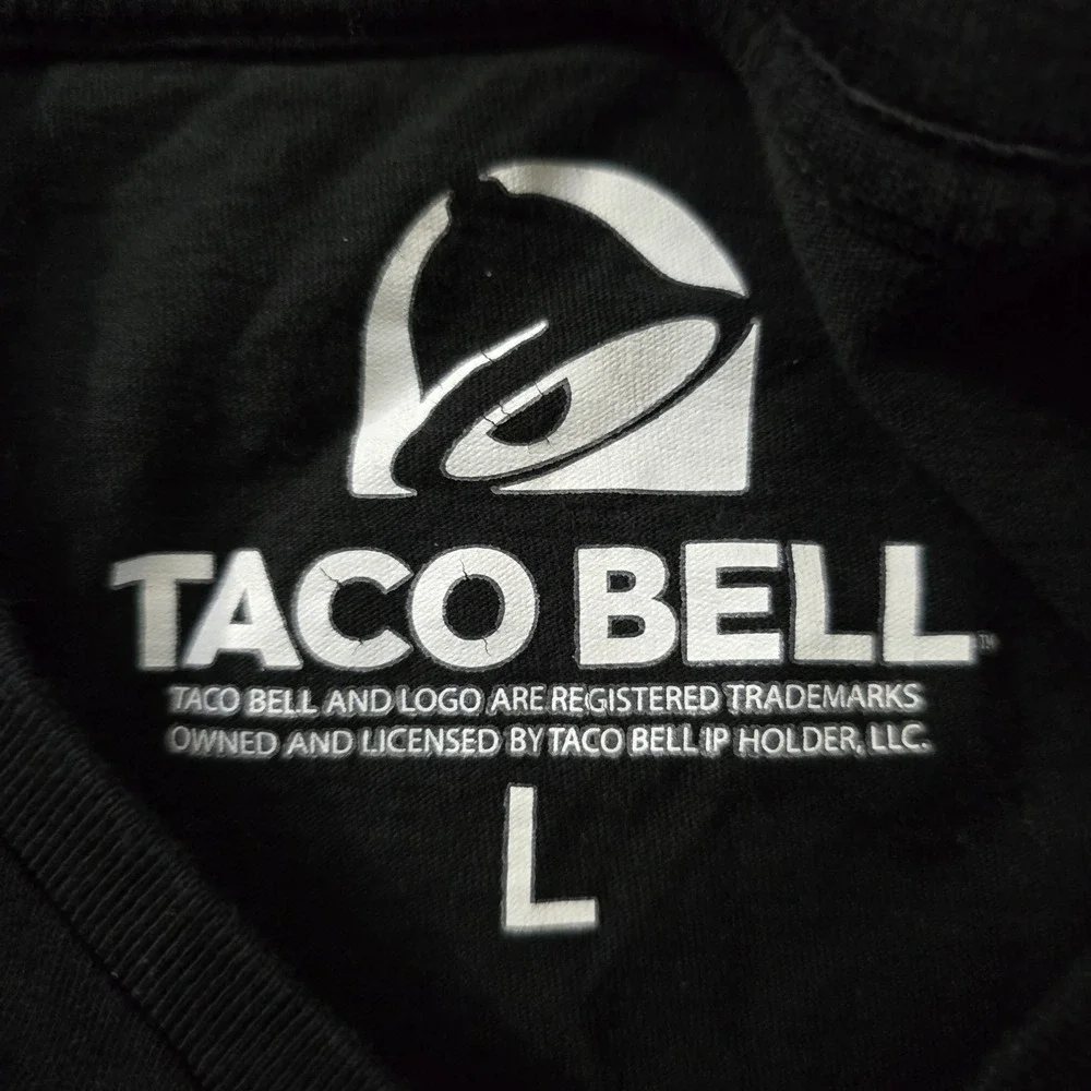 Taco Bell Mens Rainbow Watercolor Logo Graphic T-Shirt Black Large
